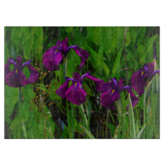 Schöne Lila Iris Schneidebrett