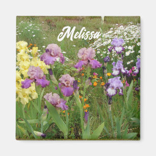 Schöne lila Iris Schwertlilien Blume Blumen Garten Magnet