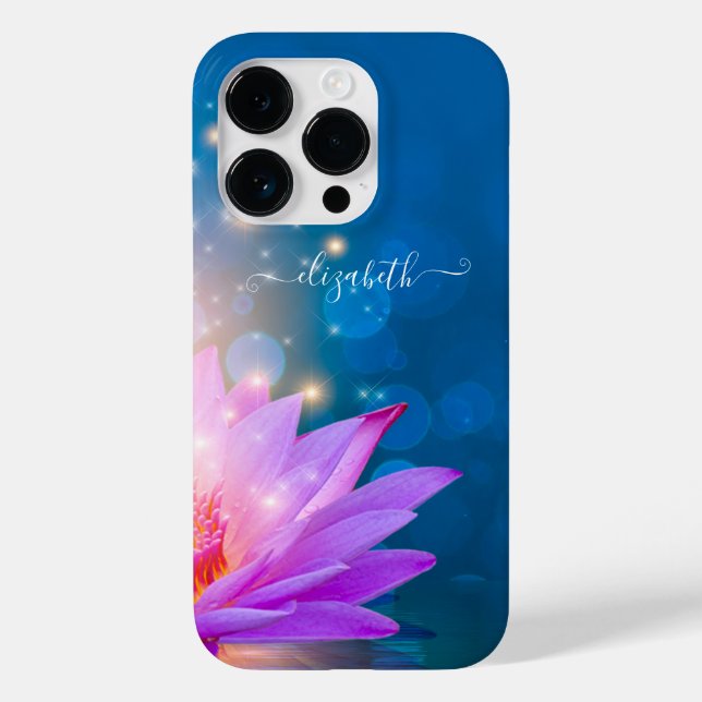 Schöne Lila Lotus-Blume, See, Blau, Zen Case-Mate iPhone Hülle (Rückseite)