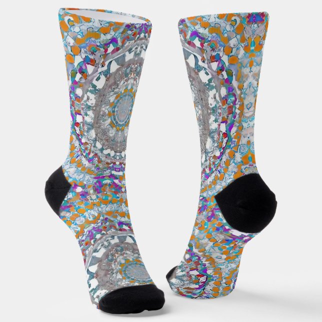 Schöne Lila Mandala Socken (Gewinkelt)