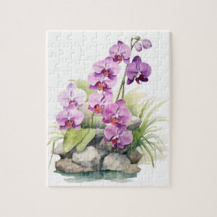 Schöne Lila Orchideen Puzzle