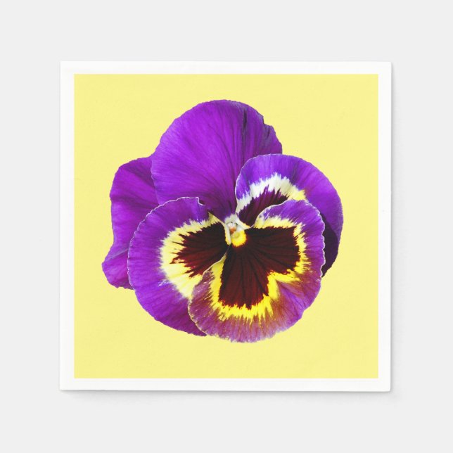 Schöne lila Pansy Serviette (Vorderseite)