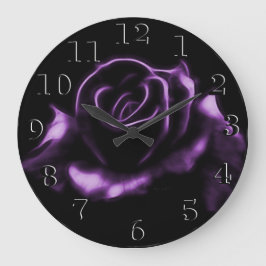 Schöne Lila Rose Große Wanduhr