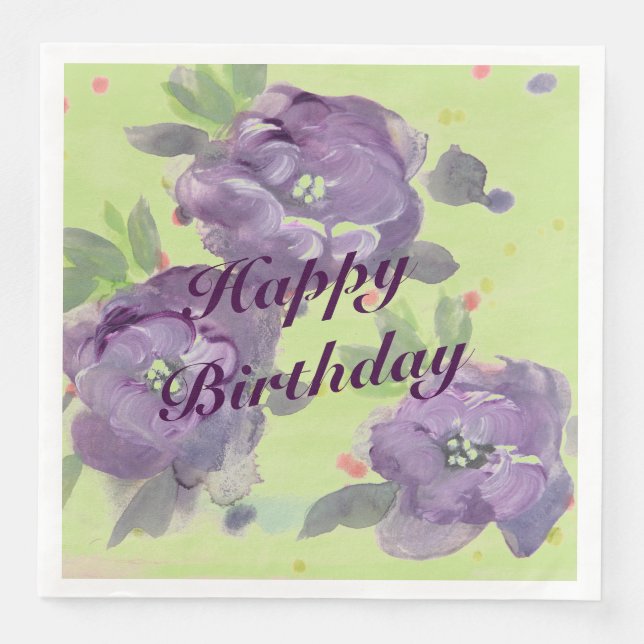 Schöne lila Rose mit einer Tuch aus rosa Serviette (Vorderseite)