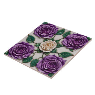 Schöne lila Rosen moderne Kollektion Fliese