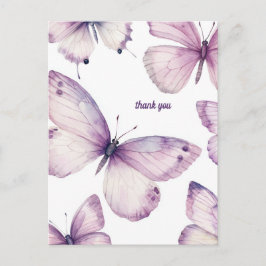 Schöne Lila Schmetterlinge DANKE Postkarte