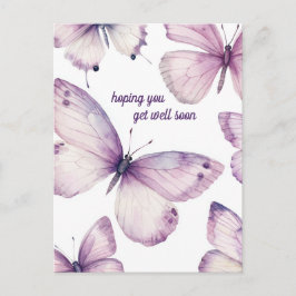 Schöne Lila Schmetterlinge werden bald gut. Postkarte