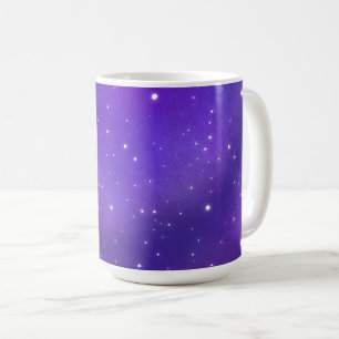 Schöne Lila Starry Sky Galaxy Kunst Kaffeetasse