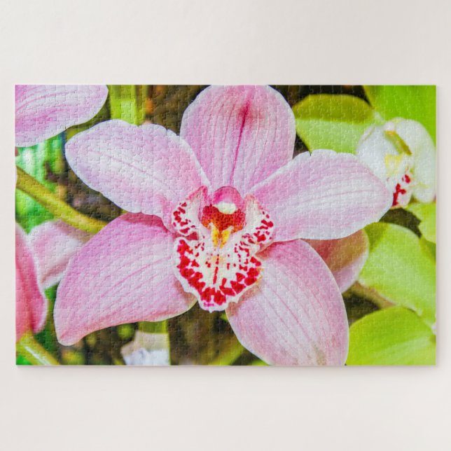 Schöne lila und weiße Blume Puzzle (Horizontal)