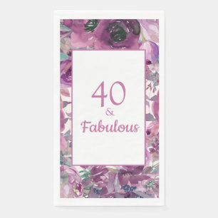 Schöne lila Wasserfarbe-Floral 40 Fabelhaft  Serviette