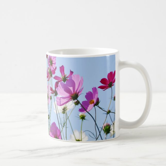 Schöne lila wilde Blumenwiese Kaffeetasse (Rechts)