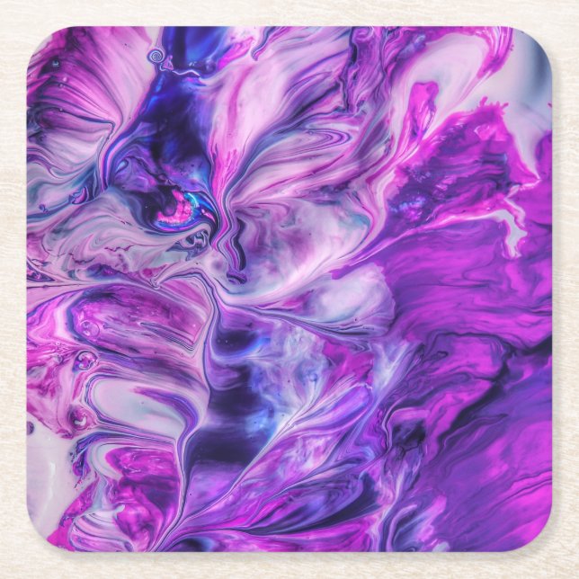 Schöne Lila Wirbel Smokey Background Rechteckiger Pappuntersetzer (Vorderseite)