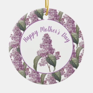 Schöne Lilac Blume Muttertag Keramik Ornament
