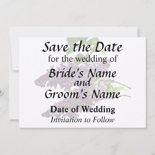 Schöne Lilacs Save The Date (Vorderseite)