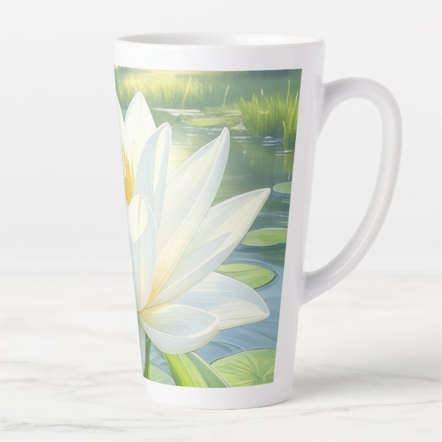 Schöne Lily Blume Latte Tasse (Rechts)