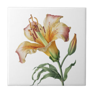 Schöne Lily Vintage-Botanik-Keramikfliese Fliese