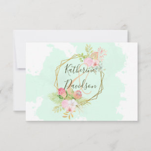 Schöne Lime Green 💚 Botanical Boho Wedding RSVP Karte