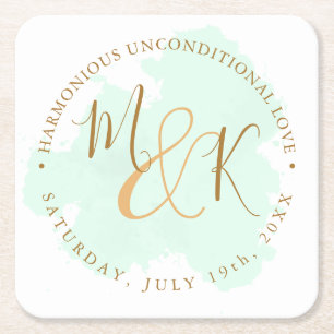 Schöne Lime Green Elegant Boho Wedding Rechteckiger Pappuntersetzer