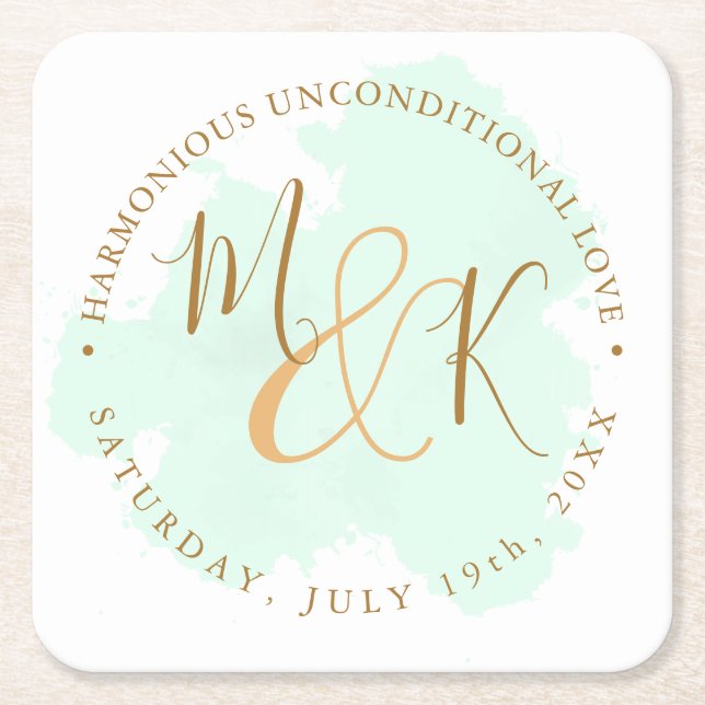 Schöne Lime Green Elegant Boho Wedding Rechteckiger Pappuntersetzer (Vorderseite)