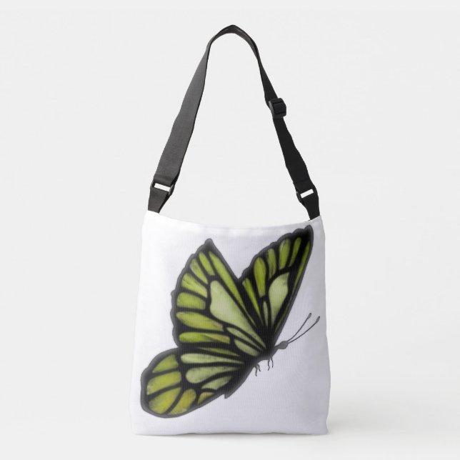Schöne Limone Butterfly Cross Tote Tasche (Vorderseite)