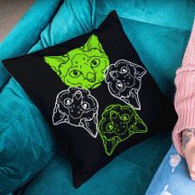 Schöne Limone Katzen Kopf Wildtier Schwarz