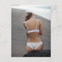 Schöne Lingerie Model Fotografie Postkarte