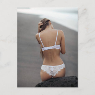 Schöne Lingerie Model Fotografie Postkarte