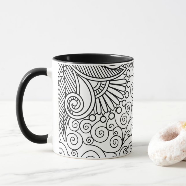 Schöne Linie Kunst-Tasse Tasse (Mit Donut)