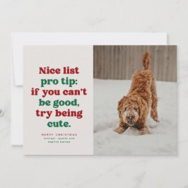 Schöne Liste lustig niedliches rotes Haustier Foto Feiertagskarte