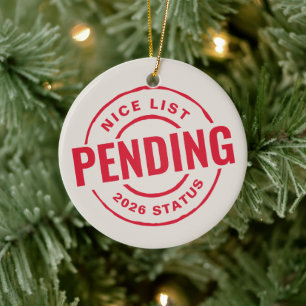 Schöne Liste lustiges süßes rotes Weihnachts Haust Keramik Ornament