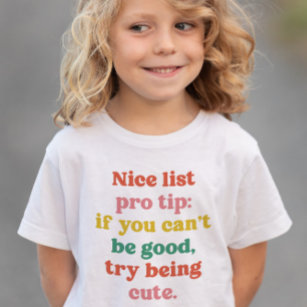 Schöne Liste niedlich lustige bunt Weihnachten Kleinkind T-shirt