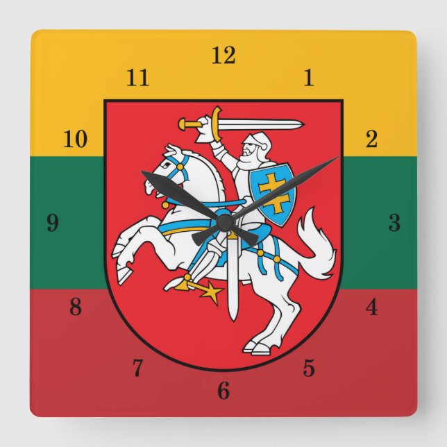 Schöne litauische Vytis Wall Uhr (Vorderseite)