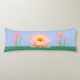 Schöne Lotus Blume auf Sky Blue Body Pillow Seitenschläferkissen