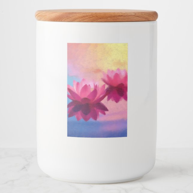 Schöne Lotus-Blume Lebensmitteletikett (Vorderseite)