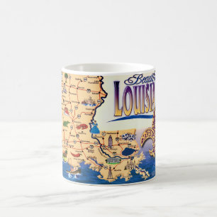 Schöne Louisiana-Karte Postkarte Kaffeetasse