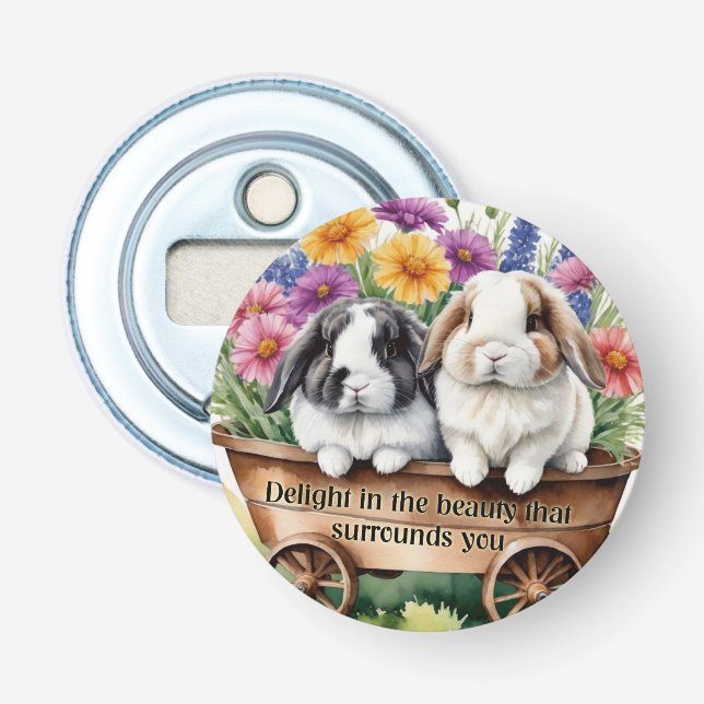 Schöne Love Bunny Rabbit Hübsch Flaschenöffner (Vorderseite)