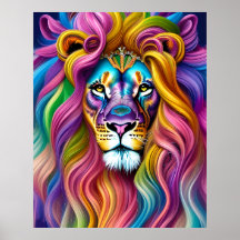 Schöne Löwe mit farbenfrohen Main