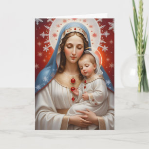 Schöne Madonnen-und-Kind-Religionskarte Feiertagskarte