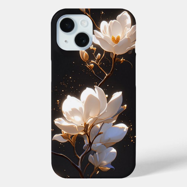 Schöne Magnolia-Blume im schwarzen Hintergrund Case-Mate iPhone Hülle (Rückseite)