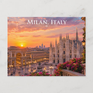 Schöne Mailand Italien Sonnenuntergang Reise-Postk Postkarte