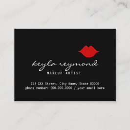 schöne Make-up-Make-up-Künstler Rote Lippen dunkel Visitenkarte