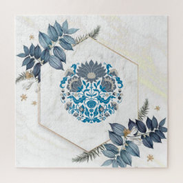 Schöne Mandala Flora Kunst, Creme Background Puzzle