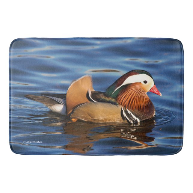 Schöne Mandarin-Duck im Teich-Badematte Badematte (Vorderseite)