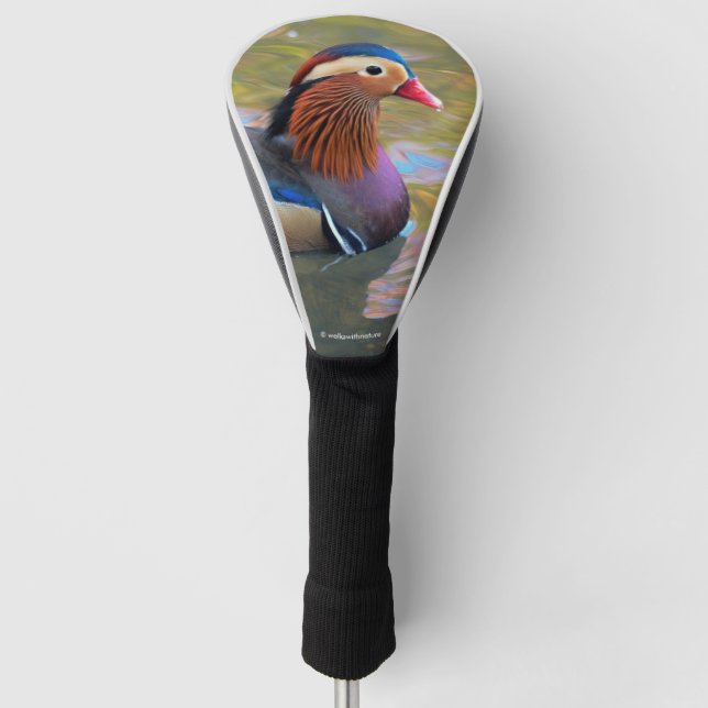 Schöne Mandarin-Duck im Teich Golf Headcover (Vorderseite)