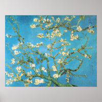 Schöne Mandelblüte antikes Bild Blau gre