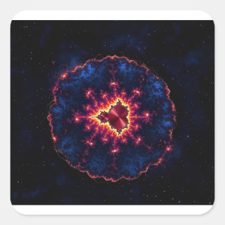 Schöne manipulierte Mandelbrot-Fraktal Quadratischer Aufkleber