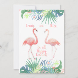 Schöne Märchen für zwei Flamingo Tropical Blume Einladung