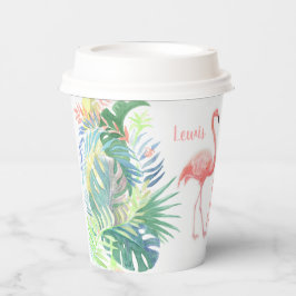 Schöne Märchen für zwei Flamingo Tropical Blume Pappbecher