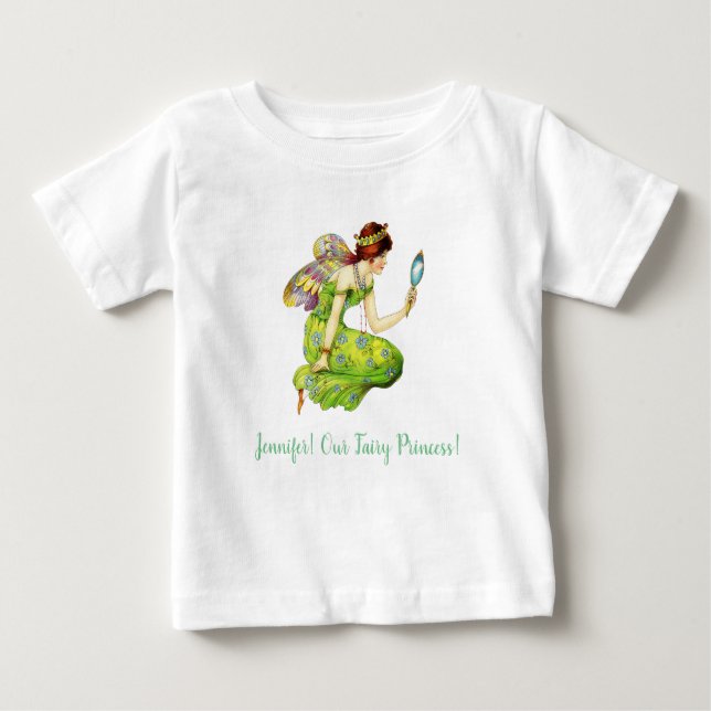 Schöne Märchenprinzessin mit individuellem Namen Baby T-shirt (Vorderseite)