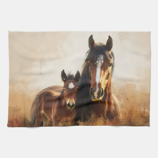 Schöne Mare- und Foal-Malerei Geschirrtuch